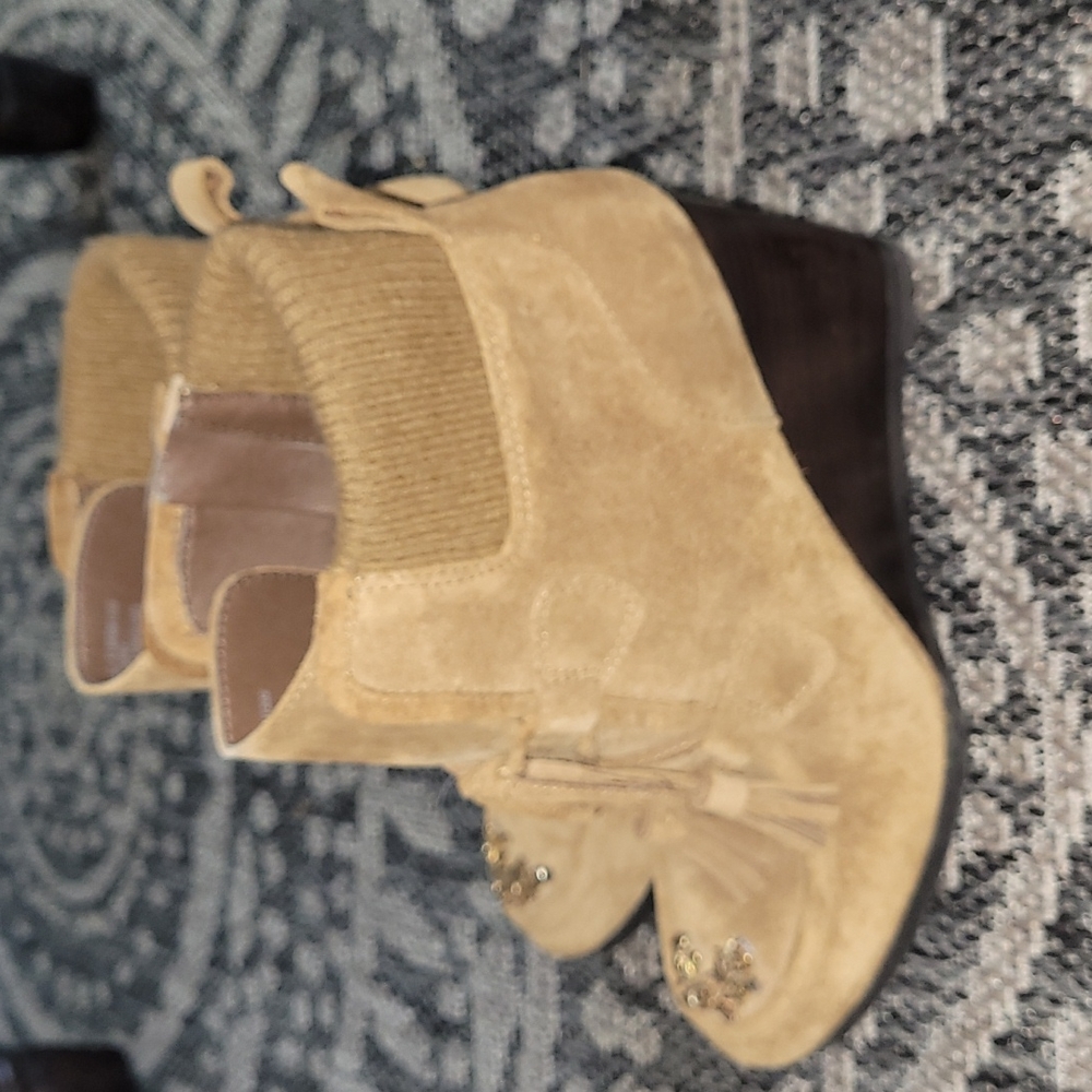 Franco Sarto Suede Wedge Booties